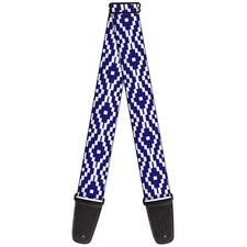 Guitar Strap - Geometric Diamond Blue/White ACC NEW