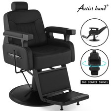 Black Reclining Heavy Duty Barber Chair Hydraulic Salon Hair Stylist Beauty Spa