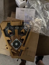 Table Top Wooden Baseball Diamond Pinball Set 13 x 12 Inches Kids Adult Game