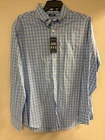IZOD Men's Button Down Long Sleeve Dress Shirt Azarine Blue Size 3XLT Big & Tall