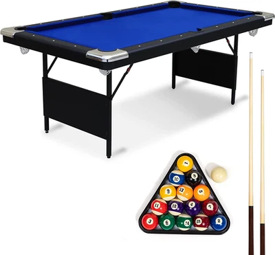 EastPoint Folding Pool Table Billiards W/ Accessories No Assembly Ready to Play