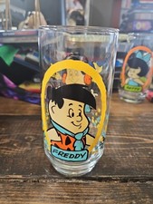 Vtg Collectible 1986 Pizza Hut Freddy The Flintstone Kids Glass Pre-owned Nice