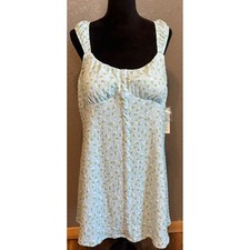 No Boundaries Textured Babydoll Dress XXL 20 Blue Floral Buttons Cottagecore NEW
