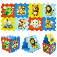 Kids Foam Puzzle Play Mat 8-Piece Interlocking Baby Floor Puzzle Tiles Colorful