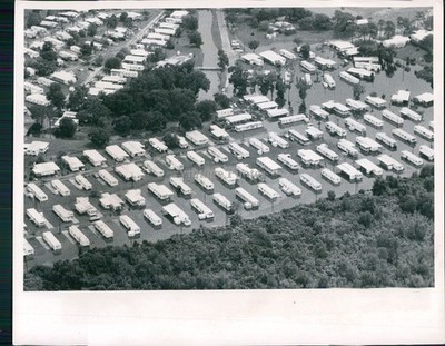 1974 Largo Florida Flooded Mobile Homes Aerial View Historic Vintage Photo 8x10