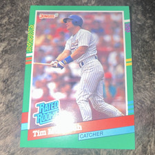 Donruss Tim McIntosh Milwaukee Brewers Rated Rookie 1991 Baseball Card #414. rookie card picture