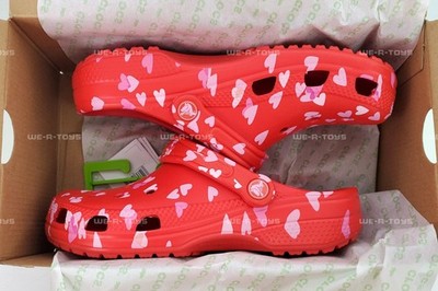 Crocs Kids' Classic Valentine's Day Clog Cherry Red Size Big Kids