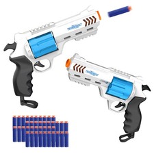 2 Pack Foam Dart Blaster Set for Kids 40 Darts 8-Dart Rotating Barrel Outdoor