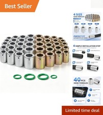 40PCS Hose Ferrule Set in Blue-White Zinc  Durable Iron for AC  Hydraulic Use