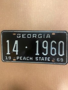 1969 Geaogia License Plate 14-1960 Ga
