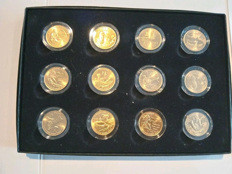 2009 24 Karat Gold Plated Philadelphia & Denver State Quarters 12 Coins - Image 3 of 4