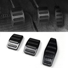 3PCS Car Non-Slip Stainless Steel Pedal Pads, Anti-Rubbing Manual Black