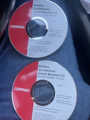Compaq QuickRestore System Recovery CD's 1 & 2 MS Windows XP Home