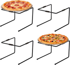 Metal Pizza Table Stand Set of 4, Black Coating, Food Display Riser, 8.9 W x 7.9