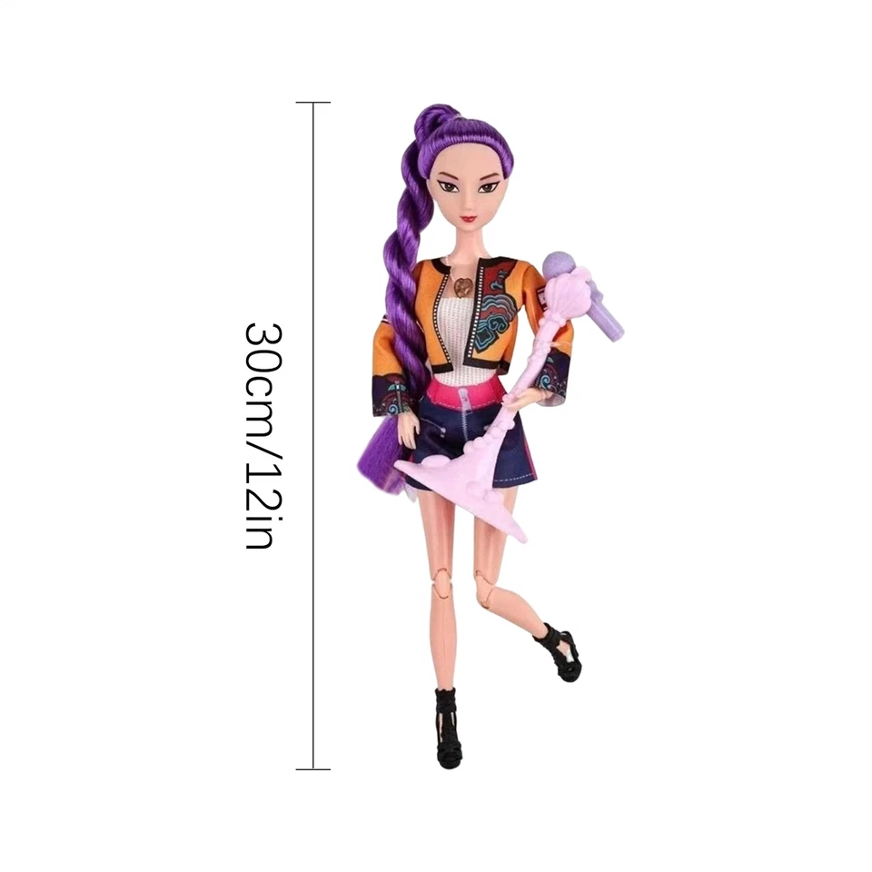 3PCS Singing Cosplay Collectible Figure Kpop Demon Hunters Dolls Moveable Joint - Image 2 of 4