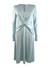 Lauren Ralph Lauren Women's Long-Sleeve Foiled Jersey Dress (8, Light Blue)