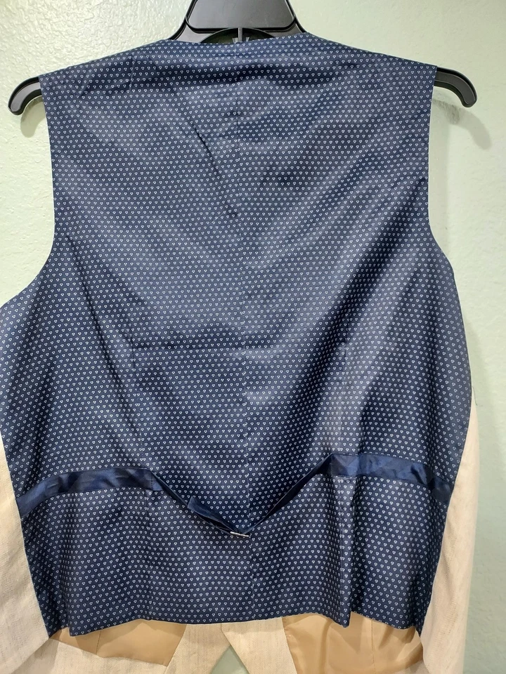 Men Daniel Cremieux Dress Linen Vest "Marrakech" Beige XL--Brand New. - Image 3 of 4