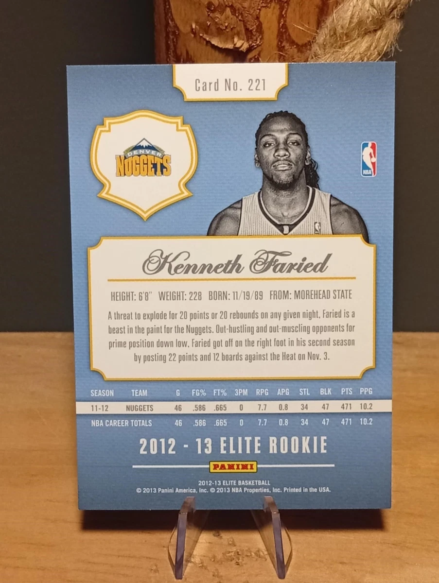2012-13 Elite #221 Kenneth Faried RC Rookie Nuggets /599