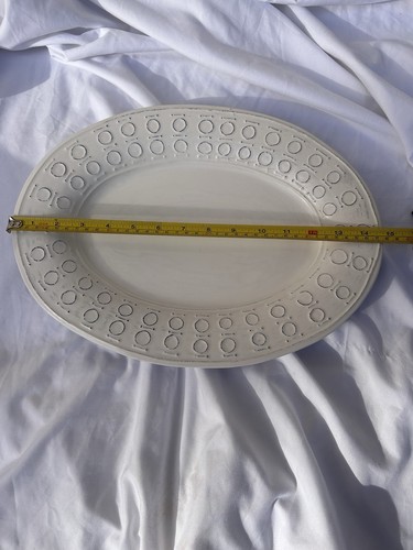 VIETRI Forte Oval Serving Platter 15" Handcrafted Italy Minimalist Geometric - Picture 3 of 11