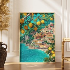 Tableau décoration murale – Vue Côte Italie et Citrons  - A2 (42x59 cm)