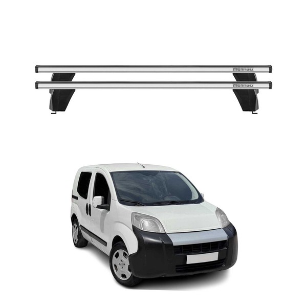 Menabo DachträGer GrundtäGer FüR Fiat Qubo 2007-2016 75Kg Aluminium Silber 2 Tlg-image