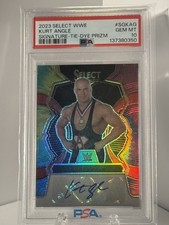 2023 Panini Select WWE Kurt Angle Tie-Dye Auto #d /25 PSA 10 Gem Mint