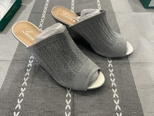 Lauren Lorraine Silver Martha  Wedge Stretch Women Size 10 Wedding Dance NEW