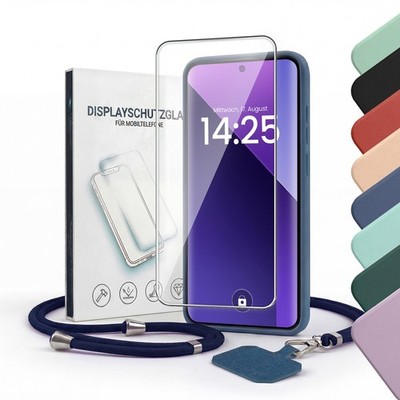 Handy Hülle für Xiaomi Redmi Note 13 5G Pro Pro+ 5G Case mit Band Kordel 9H Glas