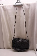 vintage black textured snakeskin shoulder bag likely dating 1960-1980 10X9X4inch