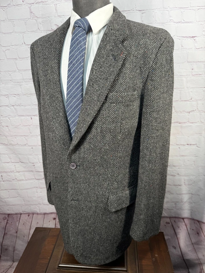 Abrigo Blazer Chaqueta 42L OAKTON Ltd. Para Hombres Gris FLECK TWEED LANA Calce Clásico Deportivo Foto 2 de 4