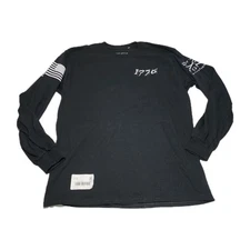 GRUNT STYLE Black Long Sleeve 2-Side Graphic T-Shirt 1776 + USA FLAG Sz LG - NWT