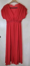 Miss Elaine Nylon Nightgown Red Lace Sz M Lingerie Chemise USA