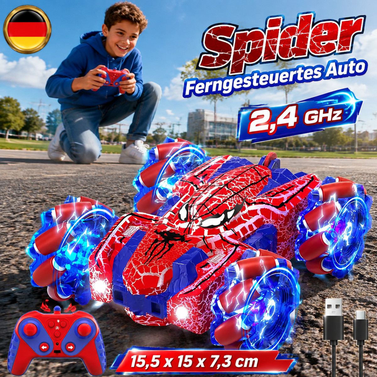 Auto telecomandata acrobatica per bambini