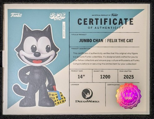 Jumbo Chan Felix The Cat 14'' Vinyl Collectible New Limited Edition #374/1194