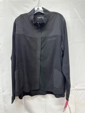 Fit by White Cross Women's 3XL Zip Front Scrub Jacket Fleece # 456 BLACK *NEW