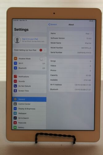 Apple iPad Air 1. Gen. 32 GB, WLAN, 9,7 Zoll silber Tablet MD789LL/A *wie besehen* - Bild 1 von 9