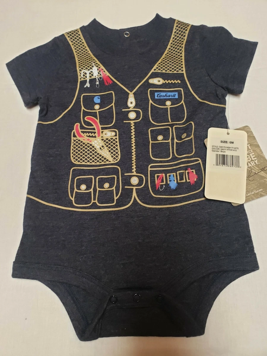 Infant Carhartt 6 MONTH Fishing Vest look Bodysuit NEW