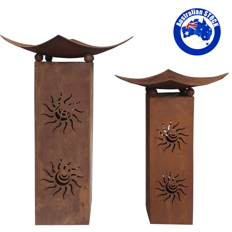 Large Rust Bird Bath Feeder Rustic DESIGN Tall Fire Pit Garden Ornaments AU - image 2 of 4