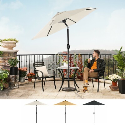 Sonnenschirm Gartenschirm 200 cm Marktschirm UV-Schutz knickbar UPF 50+ SONGMICS