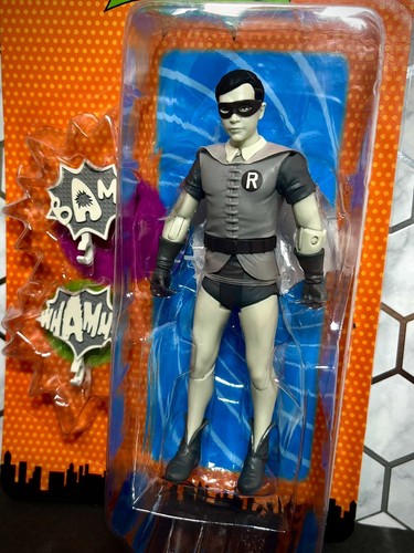 2022 McFarlane DC - Batman Classic 1966 TV Series Figure: ROBIN (Black & White) - Picture 2 of 9