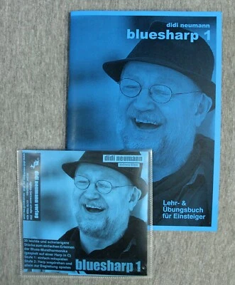 BLUESHARP 1 Lehrheft für Bluesharp Anfänger OHNE NOTEN v. DIDI NEUMANN mit CD - Bild 1 von 4