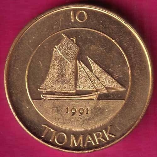 ALAND 1991 TIO MARK RARE COIN #KG157 | eBay