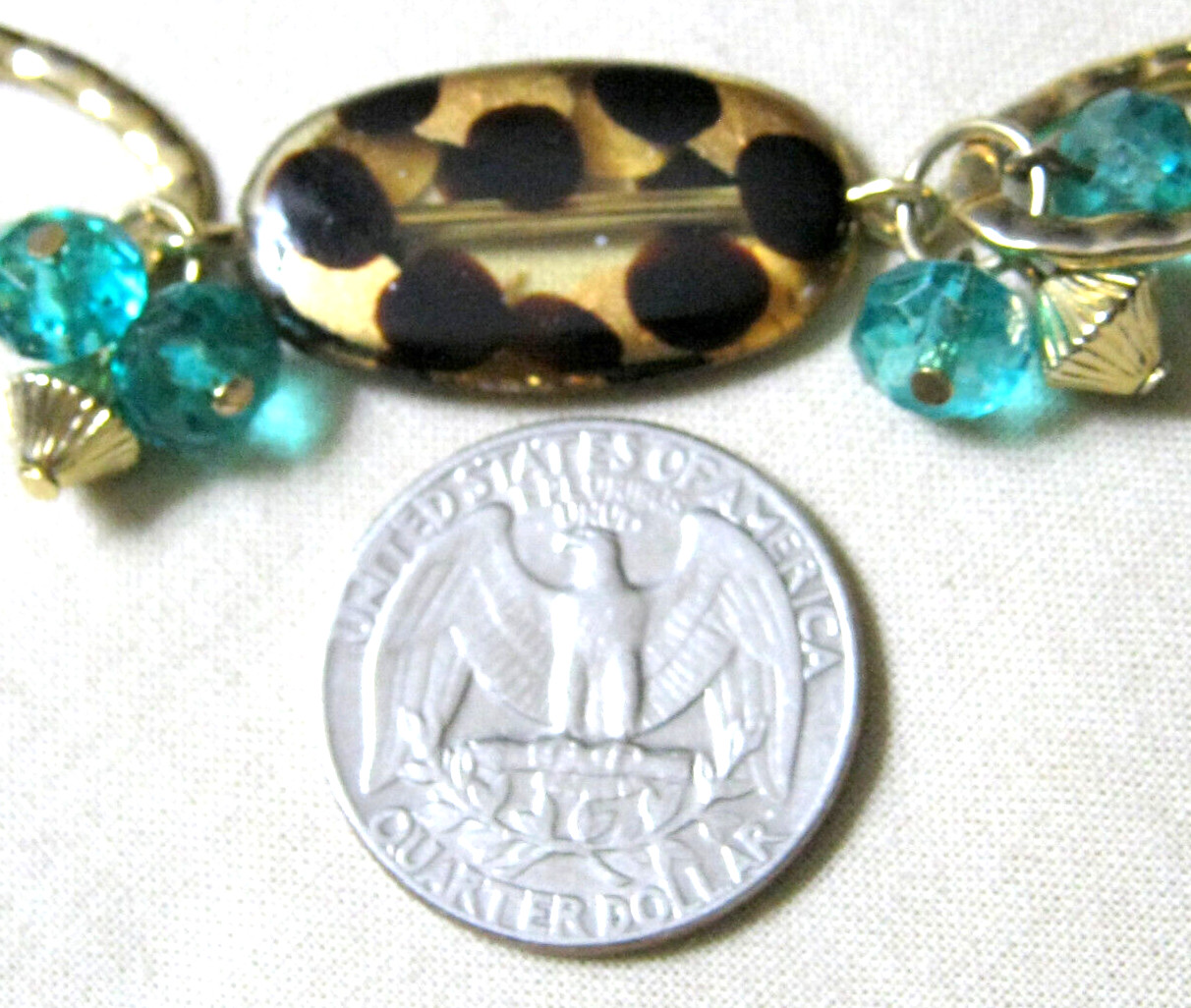 QVC Signed JOAN RIVERS Turquoise BEAD & Enamel An… - image 3