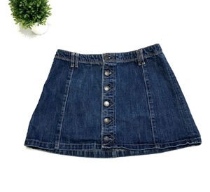 blue jean button down skirt