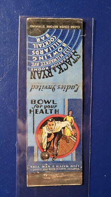 1930s Stack & Ryan Rec Rooms Matchbook Match Cover