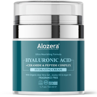 Alozera Hyaluronic Acid Face Cream - Deep Hydration & Anti-Aging, 1.7 oz