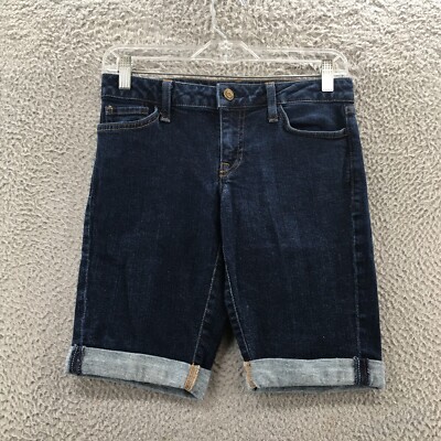 Tommy Hilfiger Bermuda Shorts Womens 00 (actual 29x9.5) Blue Dark Wash Denim Zip