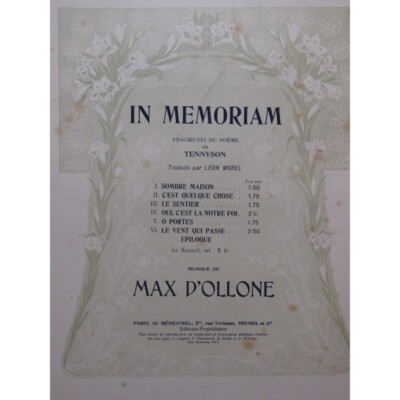 Max The Path In Memoriam Song Piano 1910