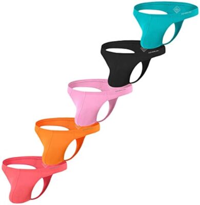 5-Pack Men's Thong Underwear G String T BackBamboo Low Rise Sexy Bikini T-Back