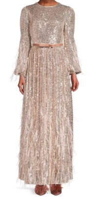 ANTONIO MELANI x NICOLA BATHIE SEQUIN DRESS CREW NECK BELTED